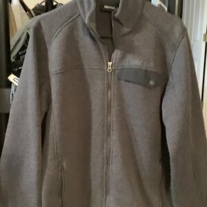 Marmot Gray Zip Up Sweater for Men, 29% wool